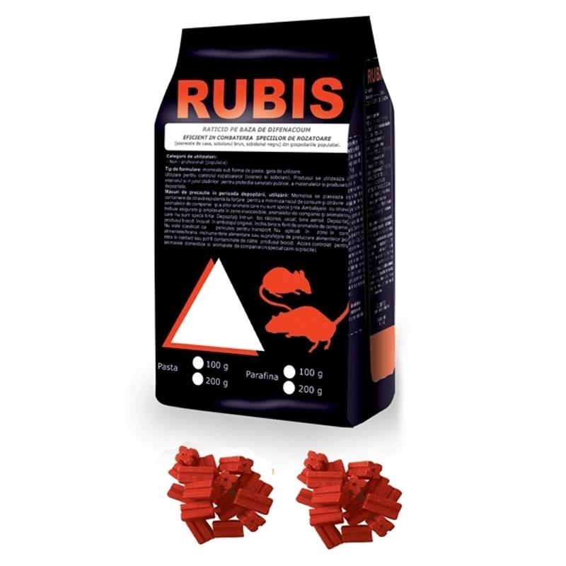 Parafina raticida contra rozatoarelor (10kg / 30gr-plicul) - Rubis
